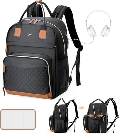 Grote Uitbreidbare Luiertas Rugzak met Aankleedkussen – Multifunctionele Mommy Bag