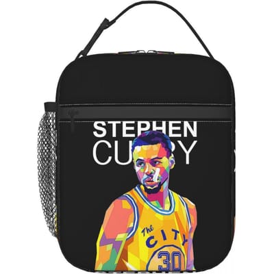Stephen Curry - Chef Curry Geïsoleerde Lunchtas voor Dames Kinderen Lekkagevrije Voedseldozen Thermische Lunchbox Tote One Size black