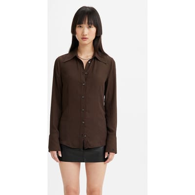 Levi's Maeve Button-down Shirt Brown Maat: XXS | Overhemden Outlet | Dames | Bruin