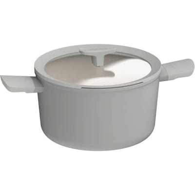 LEO Kookpot antikleef met deksel Balance Moonmist - Ø 24x14cm - Grijs - PFAS-vrij