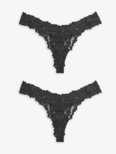 Next - Dames - Set van 2 kanten ultiem comfort strings - Zwart