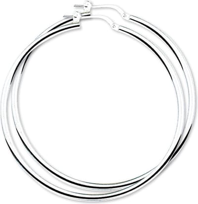The Jewelry Collection Oorringen Ronde Buis - Zilver