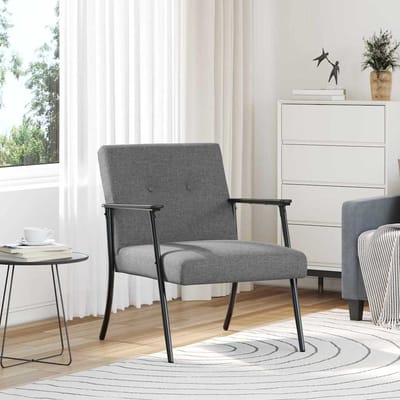 vidaXL - Fauteuil - Donkergrijs - Stof