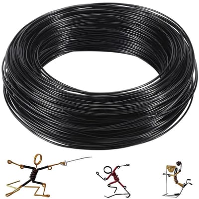 Aluminium Draad 1 mm x 50 m Zwart voor Creatief Werk, Sieraden, Modelleren en Decoratie