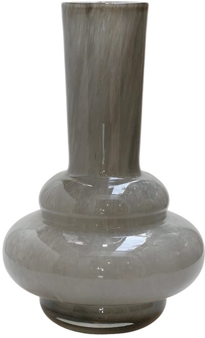 Vaas Bolombo Elite | Grijs | Mond geblazen glas | Uniek design | Dik zwaar glas | Ø20 x H36 cm
