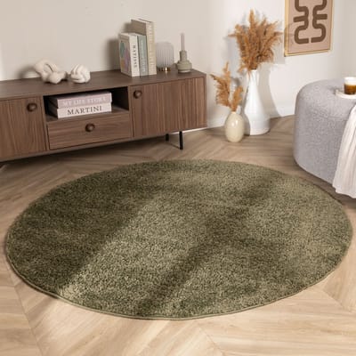 NATURL. Rond Hoogpolig vloerkleed - Wish Groen - Ø 200 cm