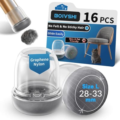 Siliconen Stoelpootbeschermers Ø28-33 mm - Grijze Ronde Doppen voor Gladde Glijbeker op Tapijt (16 Stuks)