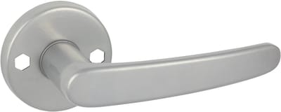 DOMINO TIGER R M9 - Deurkruk op ronde rozet - Gelakt nikkel deurbeslag binnendeur - Complete loopdeurklinken set
