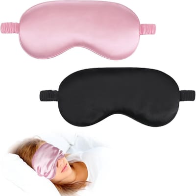 Zijden slaapmasker voor dames, verstelbaar oogmasker voor een betere nachtrust, lichtblokkerend en zacht satijnen design, ideaal voor ontspanning en slaapcomfort