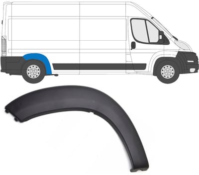 Zijlijst sierlijst achterspatbord voor Peugeot Boxer 2006-2018 / Rechts