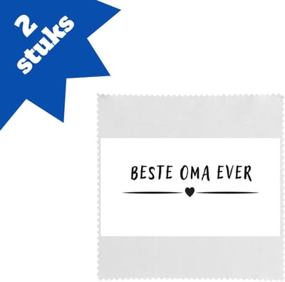 Akyol - beste oma ever brillendoekjes - Oma - grandma - leuk cadeau voor je oma - 17,8 bij 17,8 cm - 2 stuks