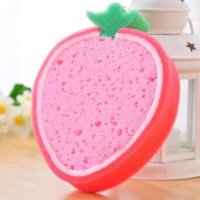 Éponge épaisse en forme de fruit mignon, lingette pour la vaisselle, gant de toilette, brosse pour casseroles, éponge à vaisselle, outils de nettoyage de cuisine fraise des bois