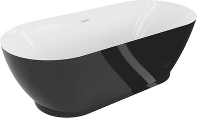 Mexen Roxy vrijstaande badkuip 180 x 85 , wit/zwart, witte overloop - 51201808575-20