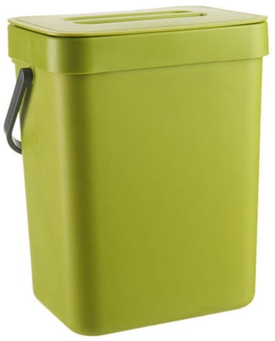 Hangende Prullenbak - Keukenprullenbak met deksel - voor keuken, auto, badkamer, kantoor, slaapkamer - Groen - 3L