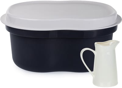 Dailygoods - TW Kleine Broodhouder Zwart-Wit - Brooddoos voor Vers Brood