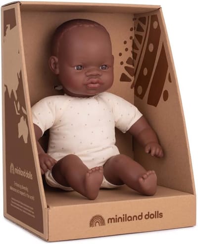 Afslankbare Afrikaanse Pop met Zacht Lichaam - 32 cm Sensorisch Speelgoed