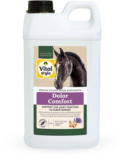 Vitalstyle DolorComfort - Paarden Supplement - Ondersteuning Voor Optimaal Bewegingscomfort - Met o.a. Duivelsklauw & Boswellia - 2,5 L