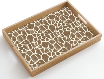 Dienblad hout 50x35 cm - Schootdienblad - Giraf - Klassiek - Bruin - Borrelplank rechthoek - Plateau dienbladen