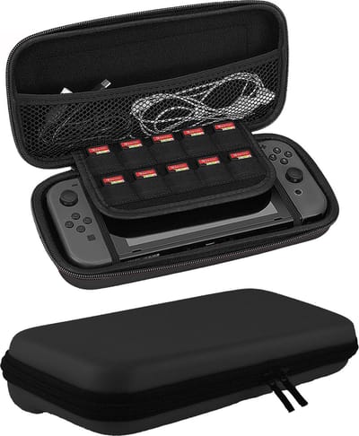Hoes Geschikt voor Nintendo Switch Lite Case Hoesje Met Koord - Bescherm Hoes Geschikt voor Nintendo Switch Lite Hoes Hard Cover - Zwart