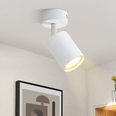 NETTLIFE Opbouwspot - Plafondspot met 1 lichtpunten - Spots - wit Plafondlamp - L 6 cm - draaibar - kantelbaar - GU10 fitting - Plafoniere - excl. GU10-excl. lichtbron