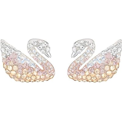 Swarovski Iconische Zwaan Serie Gradiënt Zwaan Parel Oorbellen met Gat Damesoorbellen Licht-Gradiënt 5215037 Box+Shopping Bag white