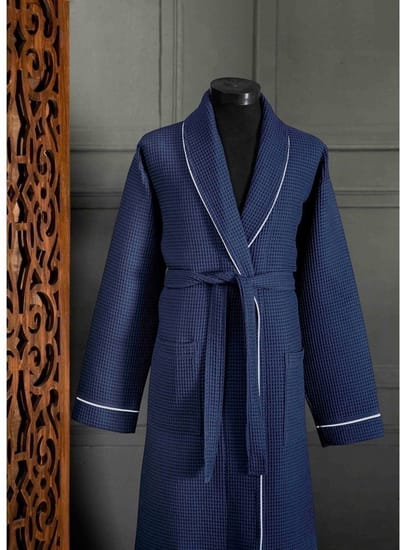 Asir - Unisex-badjas - Donkerblauw - 65% Katoen - 35% Polyester