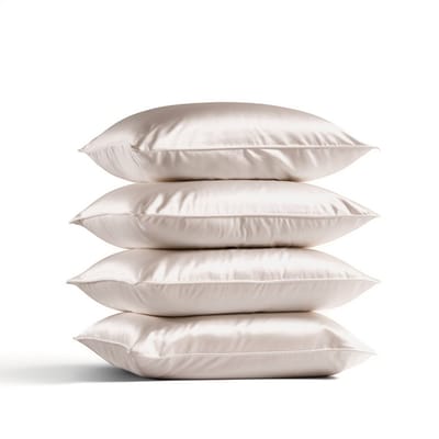 4x Zijden Kussensloop 60x70cm Ivoor Hotelsluiting 19 Momme - Kussensloop set - Luxe Silk Kussensloop 100% moerbei zijde - Zijde kussensloop - Silk Heaven - 60x70cm (standaard) / Hotelsluiting