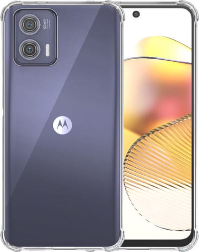 Telefoonhoesje Geschikt voor Motorola Moto G73 Transparant - Shockproof TPU Siliconen Case met Stootrand Doorzichtig - Smartphonica geschikt voor Motorola Moto G73