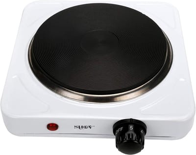 Enkele Kookplaat - Elektrische Kookplaat - Koken op Locatie - Traploos Regelbaar - 1500 Watt - Wit