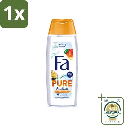 1 x Fa - Douchegel - Pure Freshness Mango & Passievrucht - Verfrissend & Zoet - Hydraterend - 250 ml- Douchegel Mango Passievrucht - Verfrissende Geur - Hydraterende Douchegel - Tropische Geur - Huidverzorging