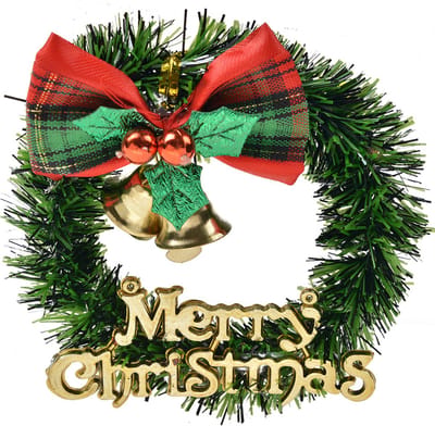 Clayre & Eef Kerstkrans Ø 8 cm Groen Kunststof
