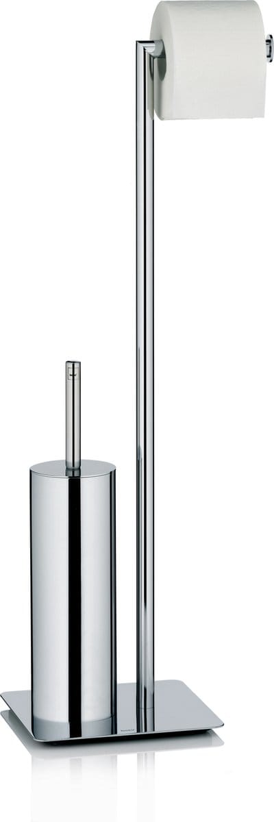 Style Toiletrol en wc-borstel Houder - Zilver - Kela