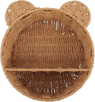 Dutchers.® Rotan Wandrek Kinderkamer - Kinderkamer & Babykamer Decoratie - Natuurlijk & Speels - Rieten Wandplank - Slaapkamerdecoratie - 30x11x32cm