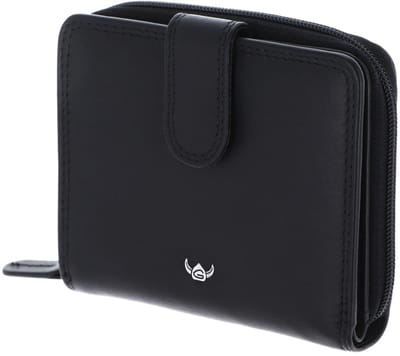 Golden Head Leren portemonnee Polo RFID Protect Minibörse mit Riegel 1006 Schwarz zwart