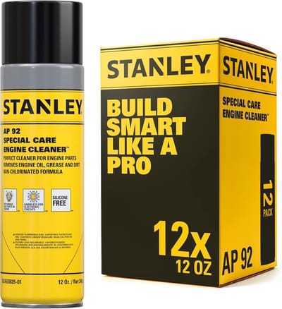 STANLEY AP-92 Engine Cleaner Spray – 12 × 360 ml – Hoog Oplossend Vermogen – Non-Corrosive Ontvetter voor Motoren & Onderdelen
