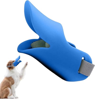 Hondenmuilkorf Eendenmond - Anti-bijt muilkorf - Voorkomen van bijten - Grote ventilatieopeningen - Maat S - Blauw