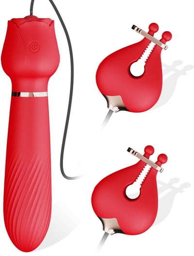 Oneay Roos-vibrator met 10 standen — Tepel- & borstmasseur voor vrouwen — Meerdere stimulatiestanden — Intimiteitspeeltje voor volwassenen