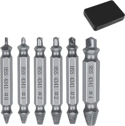 Schroef Uitdraai Set - Kapotte Dolle Schroeven Uitdraaier - Verwijderset - Set van 6 - IXEN