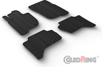 Gledring Rubbermatten passend voor Mitsubishi L200 (Triton) 2015-2019 & FL 2019- (T profiel 4-delig + montageclips)
