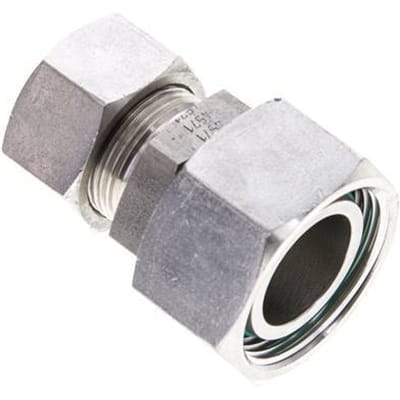 18L & 28L RVS Rechte Snijringkoppeling Draaidoorvoer 160bar FKM O-ring en Afdichtconus ISO 8434-1