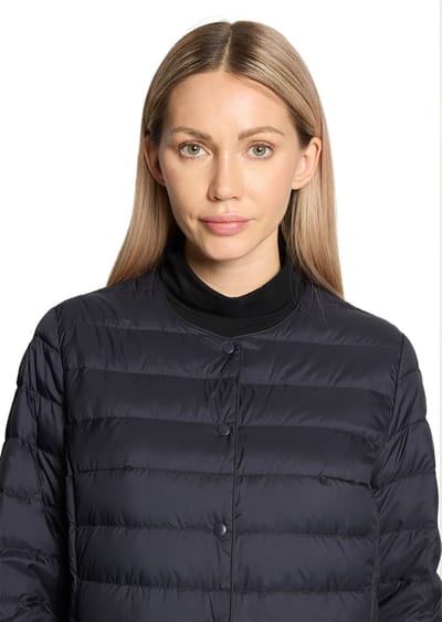 Licht donsjack met drukknopen - donkerblauw - Gr. 42 van Goldner Fashion