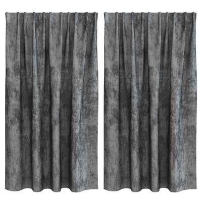 vidaXL Velvet Gordijnen 2 st Grijs 140 x 140 cm Fluweel
