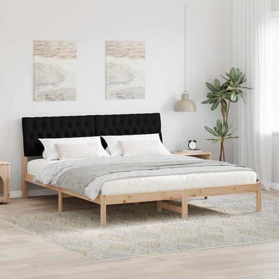 vidaXL - Bedframe - met - Gevoerde - Hoofdbord - Bruin - 180 - x - 200 - cm