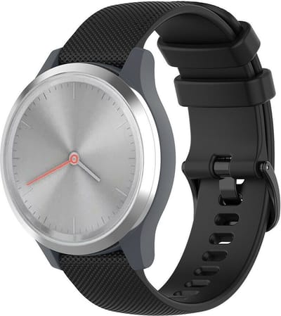 Strap-it siliconen horlogebandje 18mm geschikt voor Garmin Vivoactive 4S / Vivomove 3S / Venu 2S (zwart) – flexibel en comfortabel smartwatch bandje – waterbestendig en verstelbaar