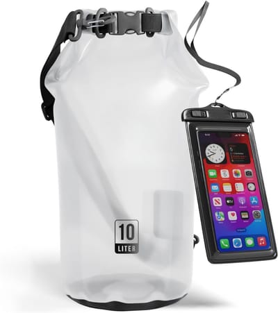 Famanu – Waterdichte roll-top compressiezak met telefoonhoes - houdt uitrusting droog voor kajakken - strand - raften - varen - wandelen - kamperen en vissen