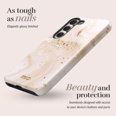 MIO by Mobilize Hoesje | Geschikt voor Samsung A26 | Compatibel met MagSafe | Hard Shell Back Cover | Gold Marble