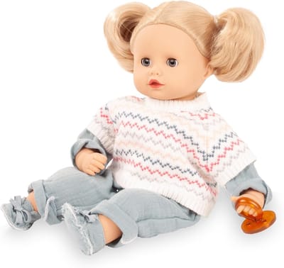 Babypop Zacht Lichaam - Poppen Speelgoed - Rollenspel - Wasbaar Haar - 33 cm - Blauw