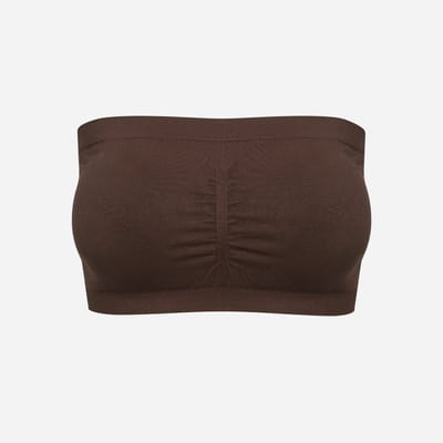 cfab - Bandeau-bh - bruin - XS - BH Zonder Beugel Voorgevormd - Ondergoed - Naadlos