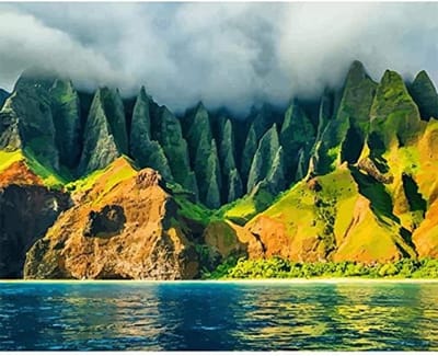 Schilderen op Nummer voor Volwassenen en Kinderen, Coast Kauai 16x20 inch Kunstwerk voor Creatieve Ontspanning en Art Therapy