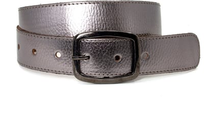 Dames riem zilver tin en zwarte gesp - 4 cm breed - Leer - Jeans riem - Fashion statement - Maat 90